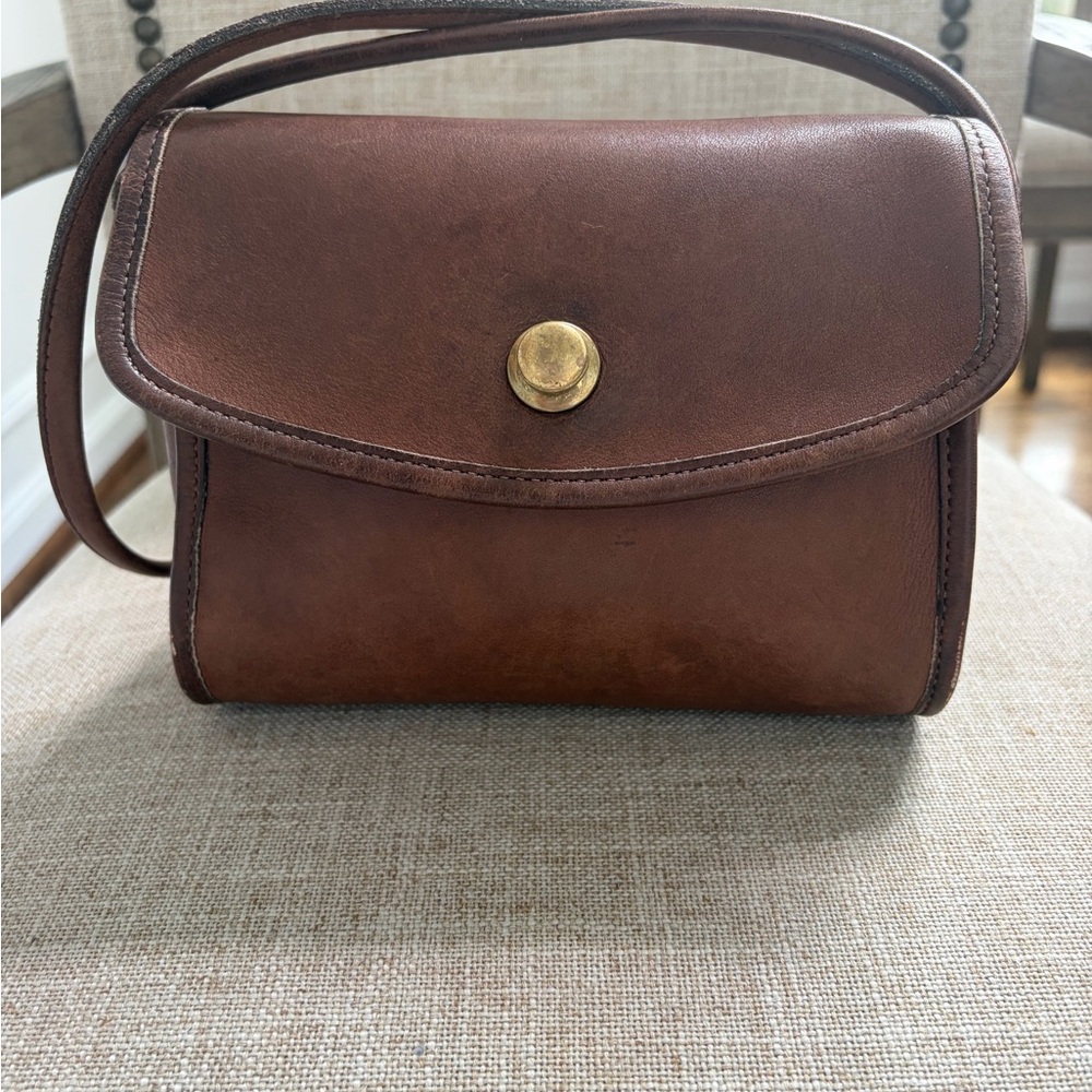 Vintage Coach Chrystie Brown Leather Crossbody Bag (pre-1994)